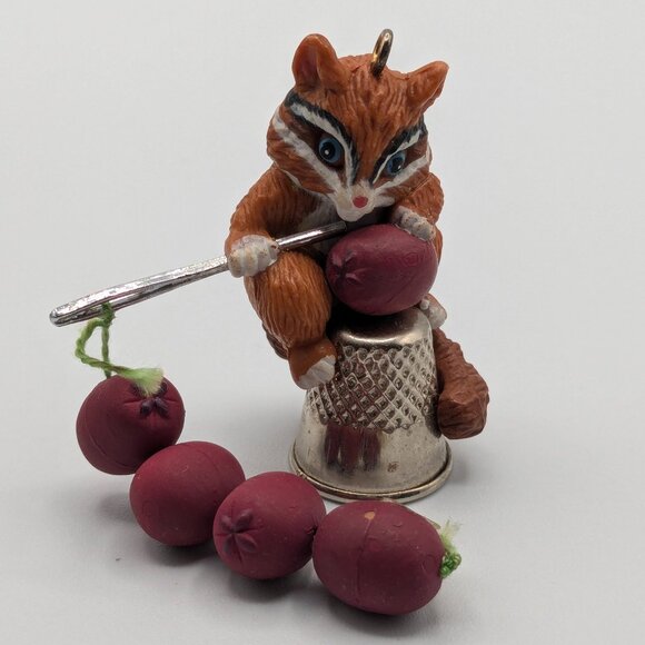 Enesco Treasury of Christmas Ornament Christmas Tradition Chipmunk Ornament 1988 - Picture 1 of 10
